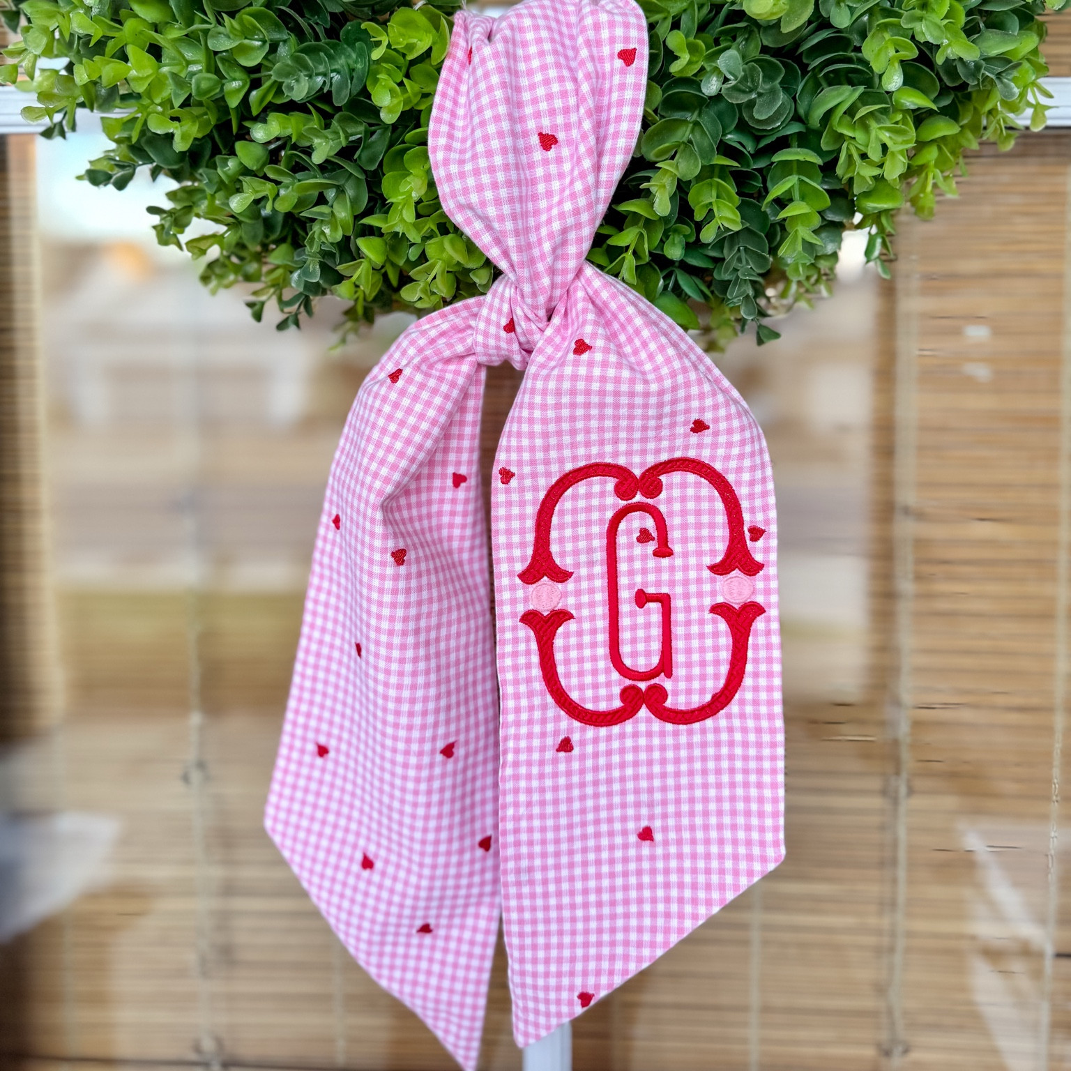 Love this monogram frame for wreath sashes (font not included)