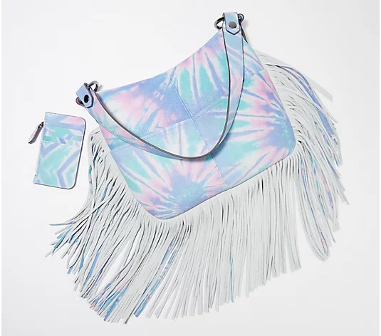 Aimee Kestenberg Fringe Hobo with Coin Purse - Beach Babe | QVC