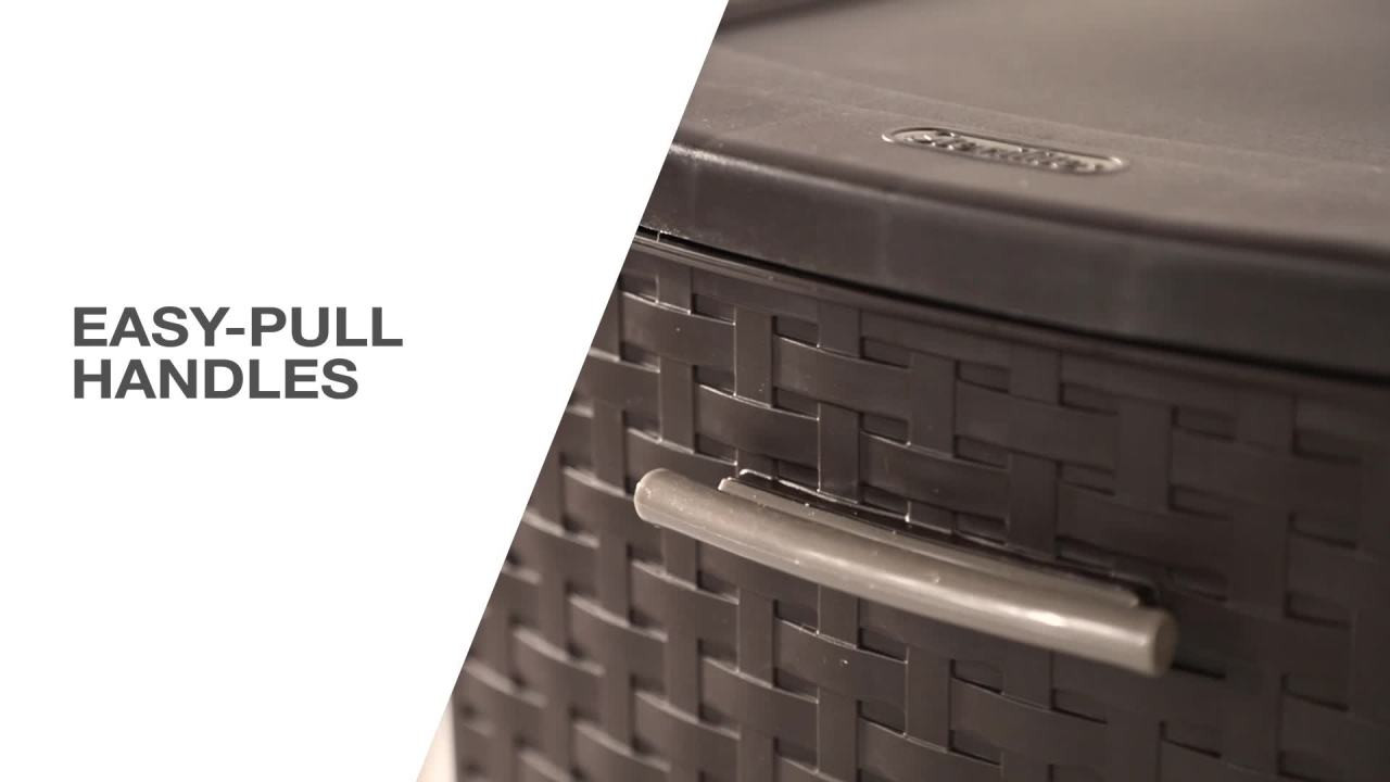 Sterilite 3 Drawer Weave Tower, Plastic Décor Drawers with Pull Handles, Gray | Walmart (US)