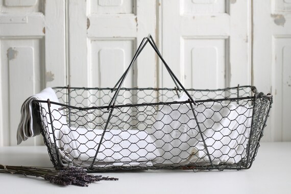 Antique Extra Large French Metal Wire Picking Basket  Rustic | Etsy | Etsy (CAD)