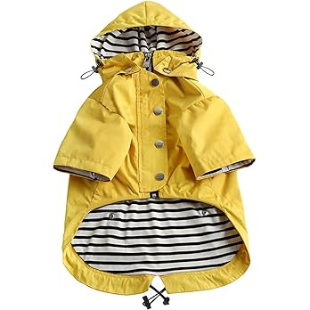 Morezi Dog Zip Up Raincoat with Reflective Buttons, Rain/Water Resistant, Adjustable Drawstring, ... | Amazon (US)
