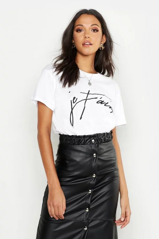 Tall Je Taime Graphic T-Shirt | Boohoo.com (US & CA)