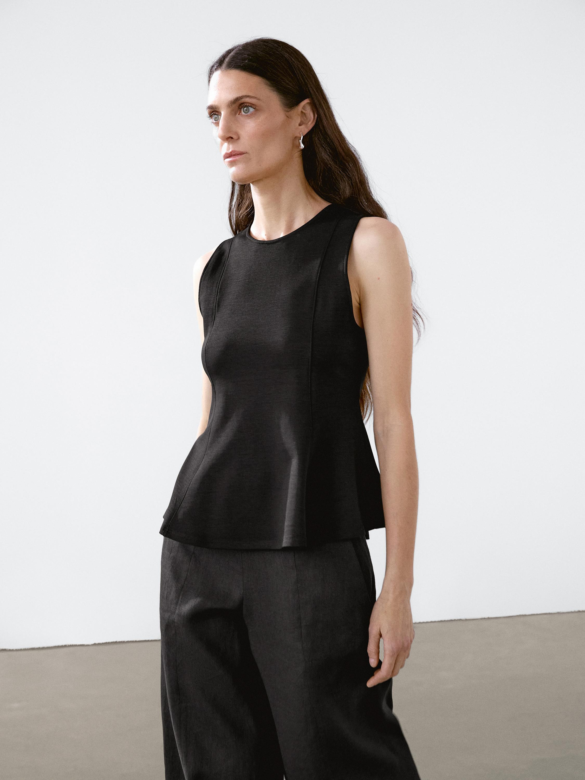 Neckholder-Top mit Schößchen | Massimo Dutti DE