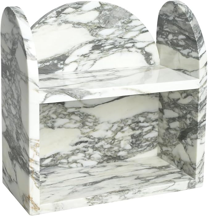 Marble Shelf Bathroom Counter Organizer and Storage 2-Tier White | Amazon (US)