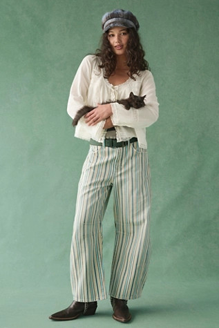 We The Free Good Luck Printed Barrel Jeans | Free People (Global - UK&FR Excluded)