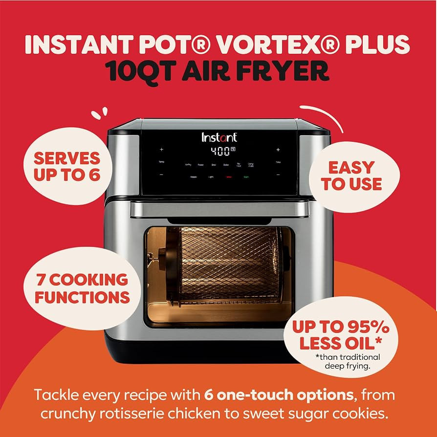 Instant Pot 10QT Air Fryer, 7-in-1 Functions with EvenCrisp Technology that Crisps, Broils, Bakes... | Amazon (US)