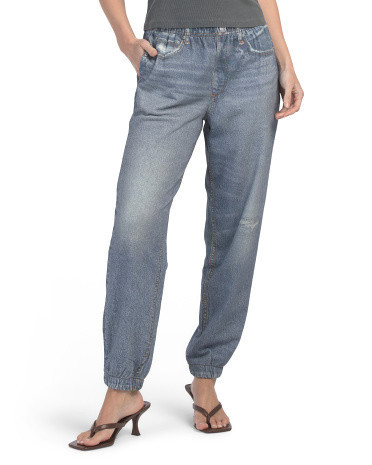 Knit Faux Denim Joggers For Women, Cotton/Polyester | TJ Maxx