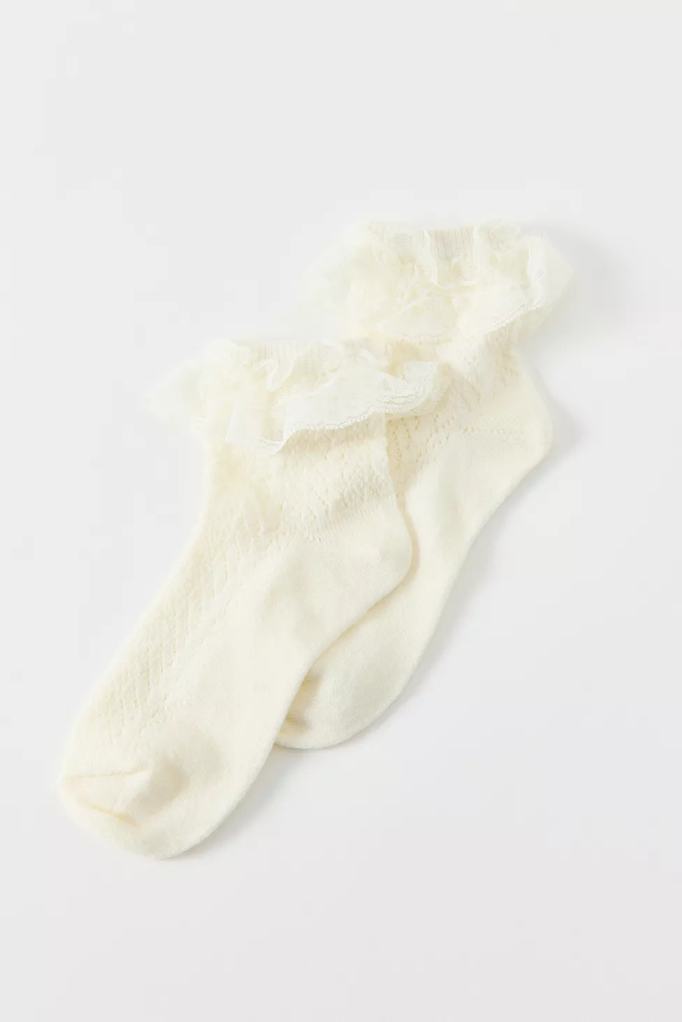 Lace Ruffle Pointelle Ankle Sock | Urban Outfitters (US and RoW)