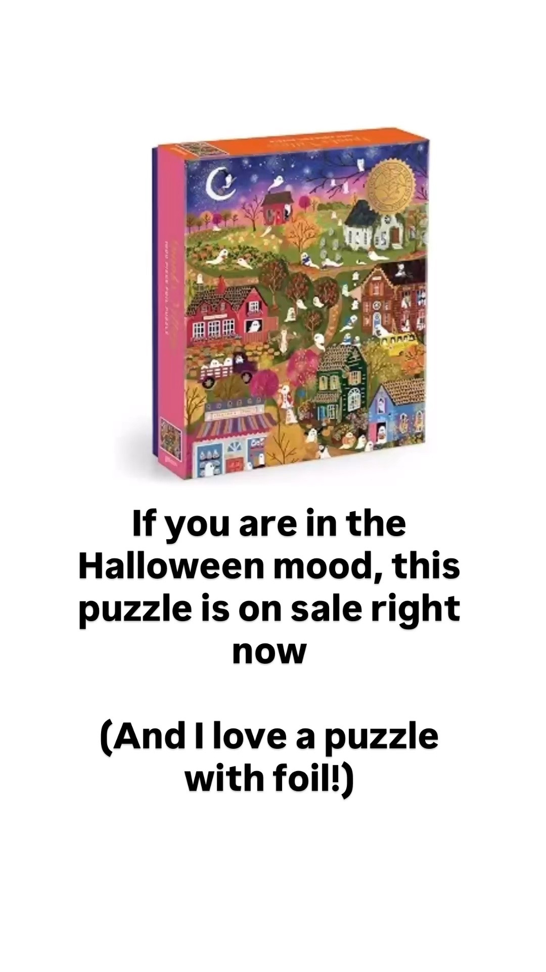 This Halloween-y puzzle is on sale right now! And I love a puzzle with foil.

#LTKSaleAlert