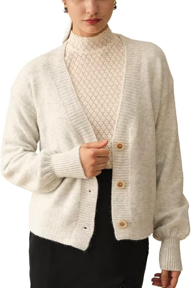 Women Long Sleeve Button Up Knit Top Casual Cardigan Sweater … | Amazon (US)