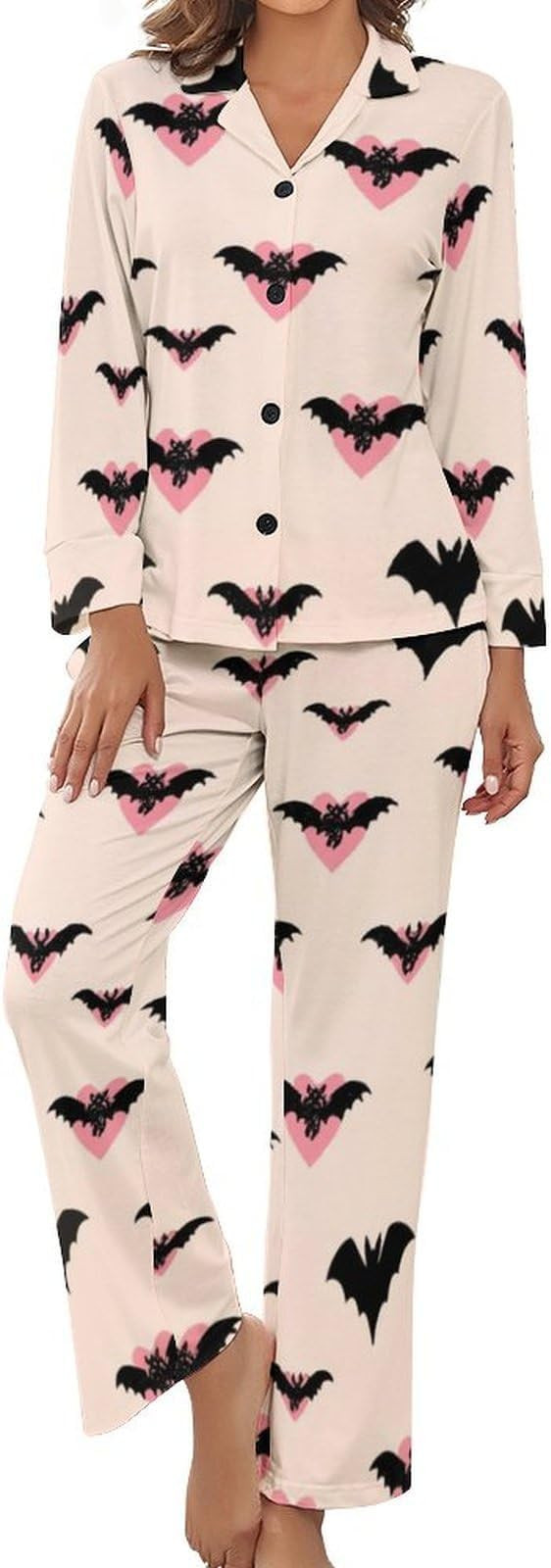 Halloween Pajama Sets 2 Piece Button Up Pj Sets with Long Sleeve Pants Soft Loung Wear S-5XL | Amazon (US)
