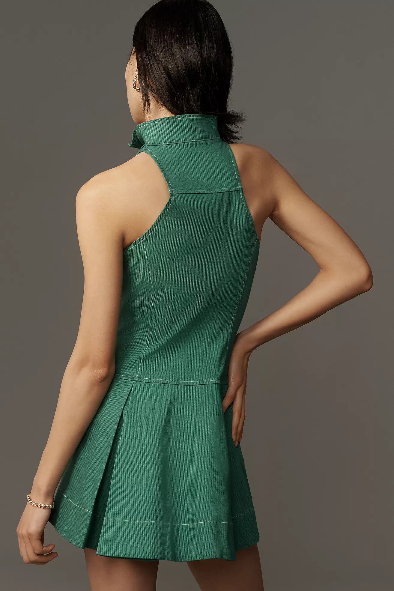 Maeve Zip-Front Box-Pleat Tennis Dress | Anthropologie (US)