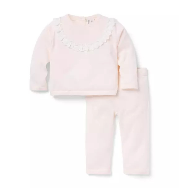 Baby Eyelet Trim Matching Sweater Set | Janie and Jack