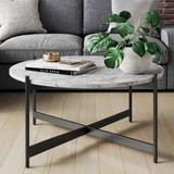 Faux Marble & Metal Round Coffee Table | Nathan James