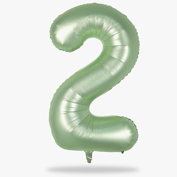 40" Balloon Number 2 Sage Green, Large Foil Number Balloons Set 0-9, Olive Green 2 Helium Balloon... | Amazon (US)