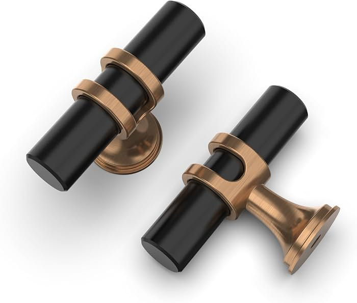 Asidrama 10 Pack Champagne Bronze and Matte Black Kitchen Cabinet Knobs Cabinet Hardware Zinc Kno... | Amazon (US)