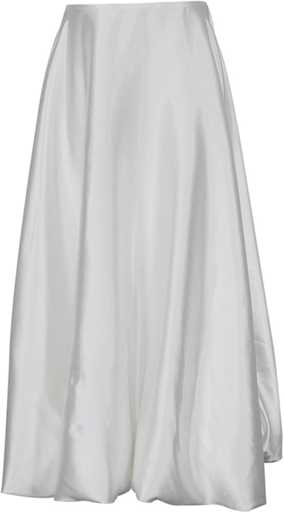 LETSVDO Women's Bubble Skirt Elastic Waist Pleated Sparkly Metallic Silver Balloon Ruffle A Line ... | Amazon (US)