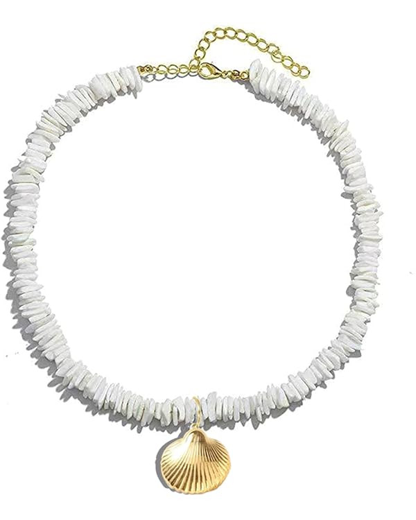 Gold Starfish Necklace for Women White Puka Shell Necklace Chunky Starfish Pendant Necklace Summe... | Amazon (US)