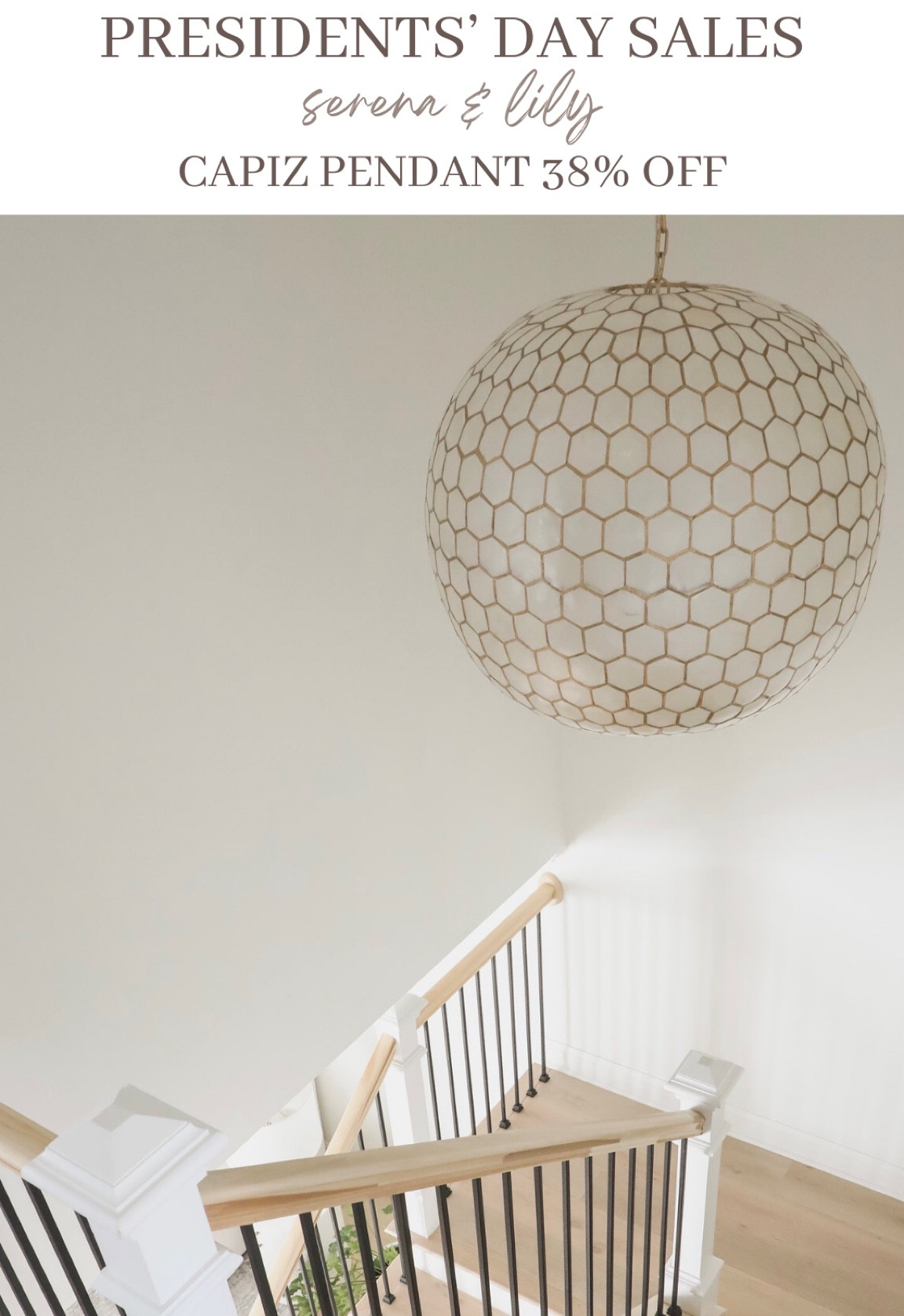 Serena and Lily Presidents’ Day Sal! Save 38% on my capiz pendant light fixture! 

#LTKSeasonal #LTKSpringSale #LTKhome