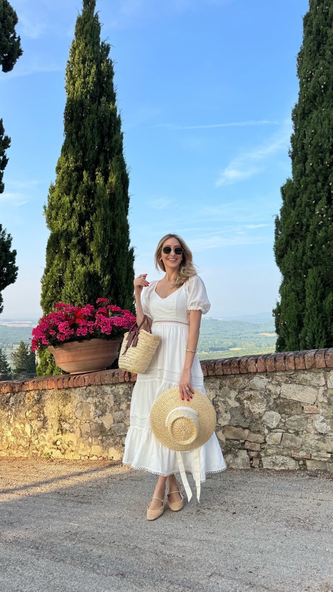 White dress I wore in Tuscany , Italy 
The perfect summer dress 
Runs tts, wearing a size small 




#LTKU #LTKSeasonal #LTKootd