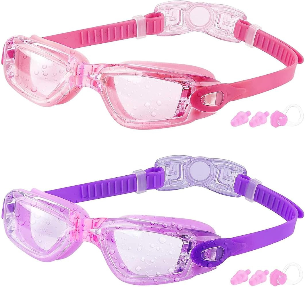 COOLOO Kids Swim Goggles, 2 Packs Swimming Goggles for Kids Girls Boys and Child Age 4-16 | Amazon (US)
