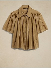 Rosalie Cotton-Silk Top | Banana Republic (US)