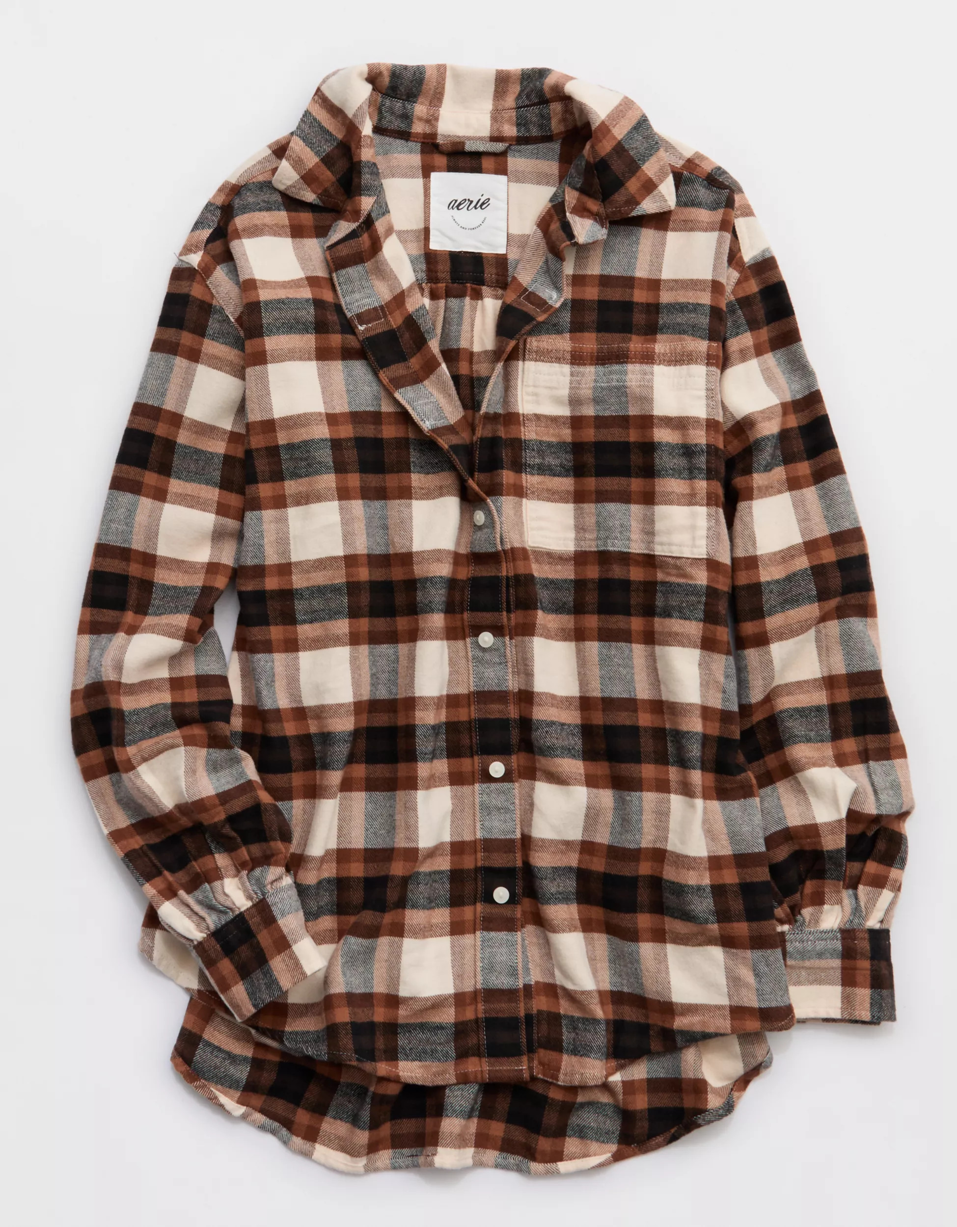 Aerie Anytime Fave Flannel Button Down Shirt | Aerie