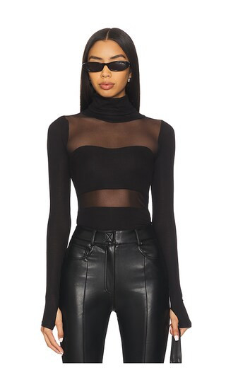 Michael Lauren Rem Long Sleeve Fitted Turtleneck Top in Black. - size S | Revolve Clothing (Global)