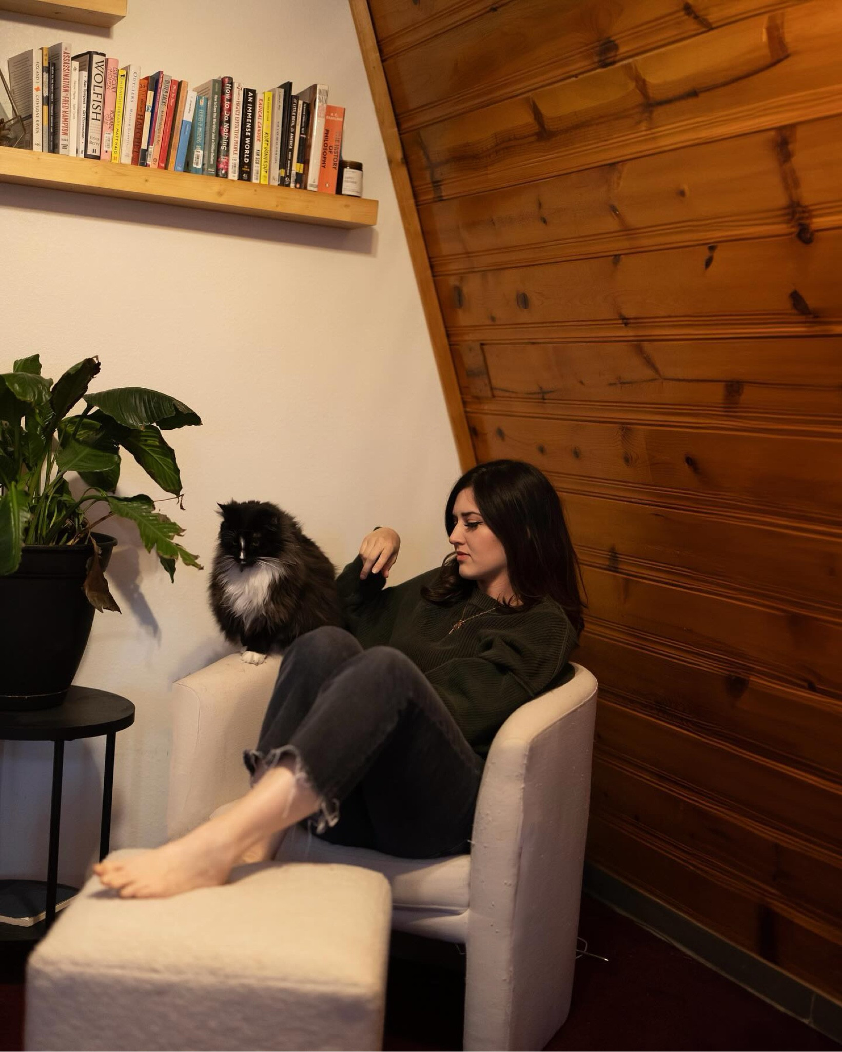 took some photos of Castro and I with .. his… artwork ? (the clawing to death of this chair) which I tried very hard to edit out… just don’t zoom in on the chair, ok? Ok. 😅😂 

 #LTKdayinmylife #LTKHome #LTKPets