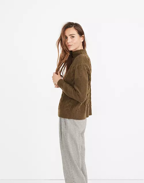 Grenville Cableknit Mockneck Sweater | Madewell