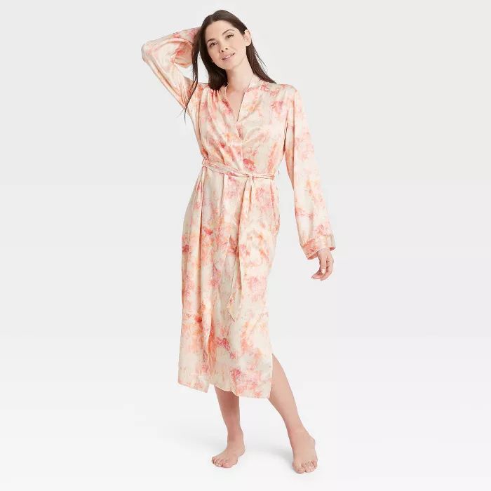Women's Tie-Dye Satin Robe - Stars Above™ Pink | Target