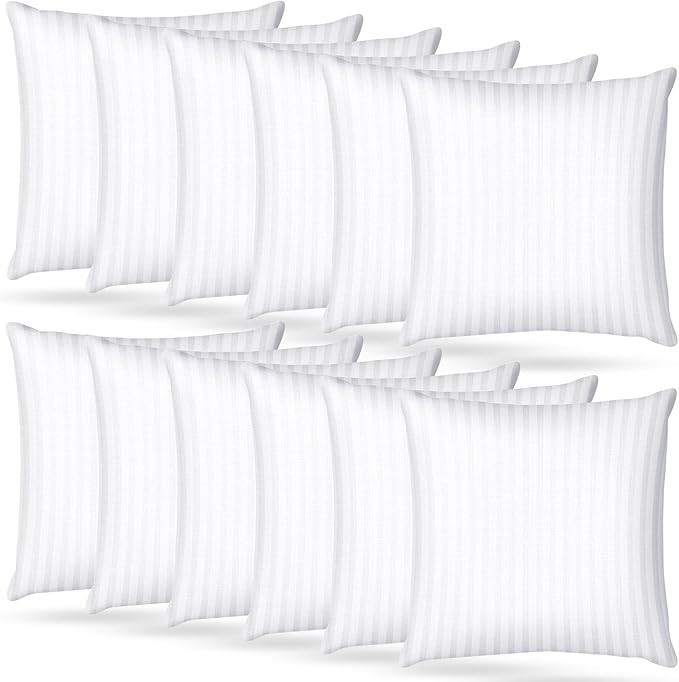12 Pack 18 x18 Inch Pillow Inserts Square Throw Pillow Insert White Stripe Pillow Stuffer Interio... | Amazon (US)