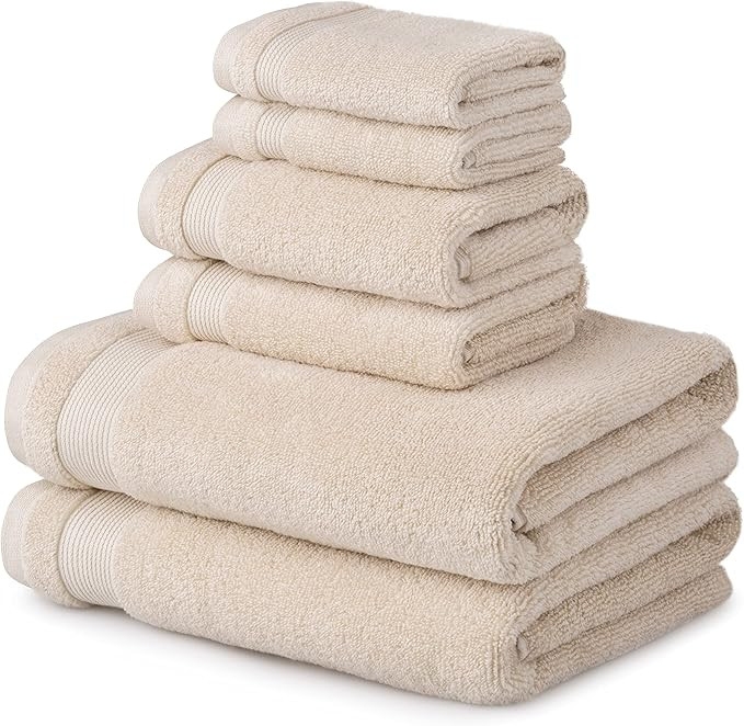 MARTHA STEWART 100% Cotton Bath Towels Set Of 6 Piece, 2 Bath Towels, 2 Hand Towels, 2 Washcloths... | Amazon (US)