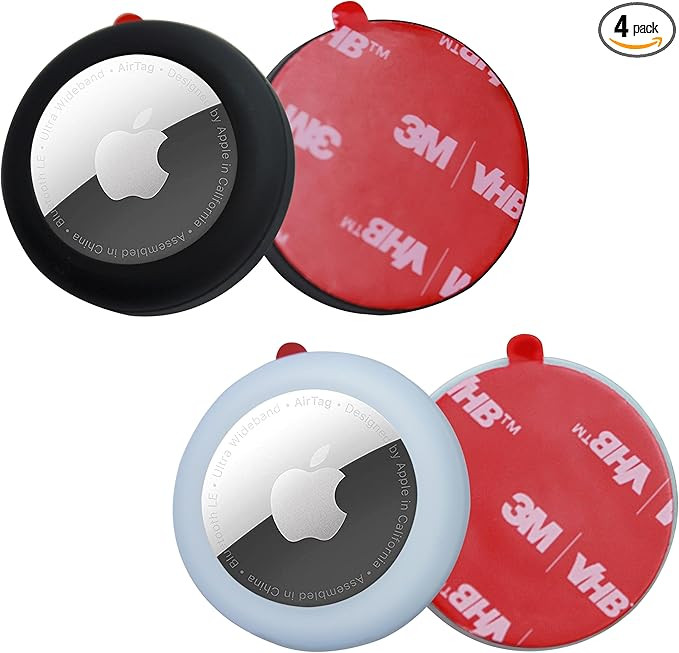Silicone Case with 3M Strong Adhesive Sticker, 4 Pack Protective Case for Apple Air Tags for Stic... | Amazon (US)