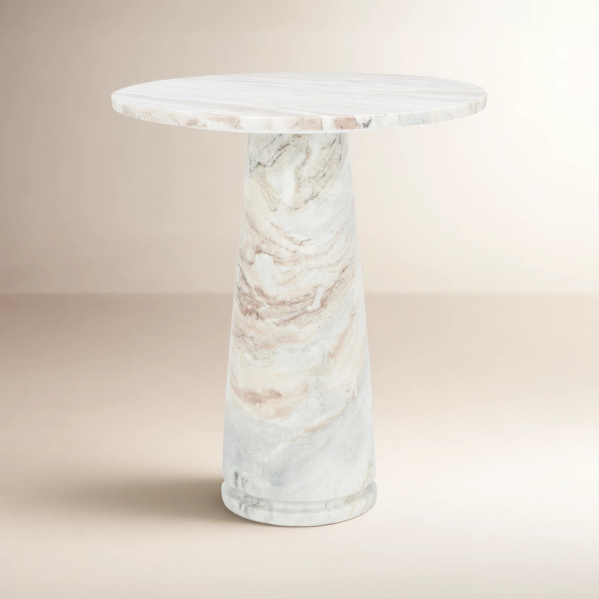 Daktari Tall Round Marble Accent Table | Wayfair North America