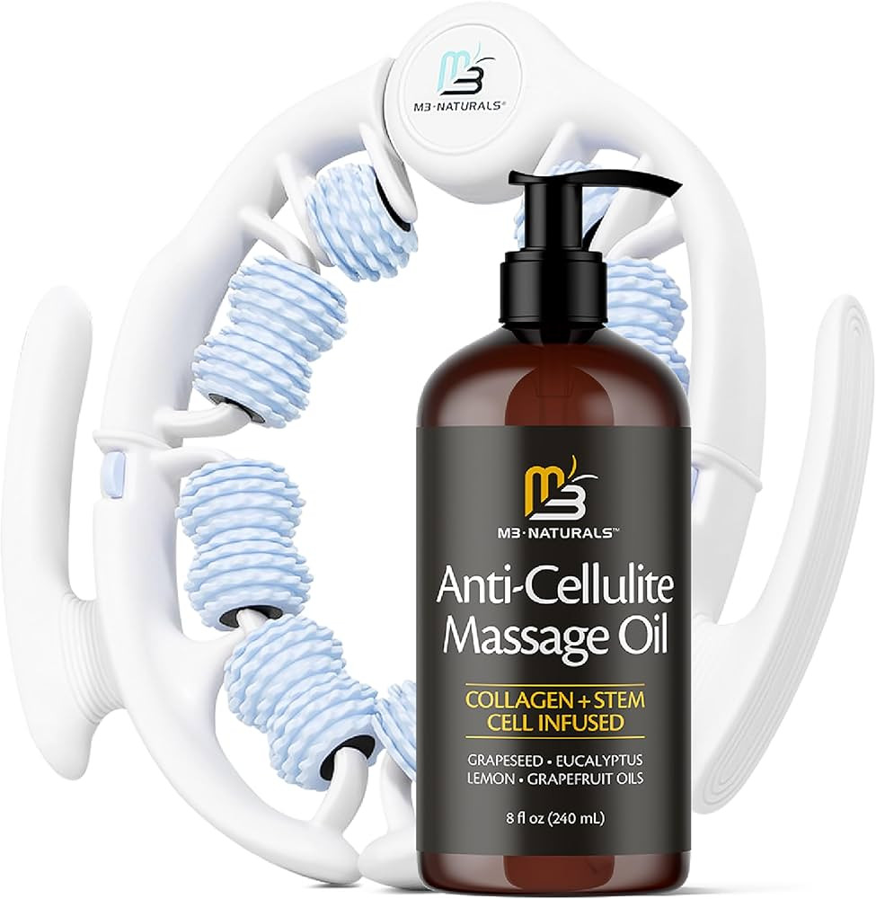 Anti Cellulite Oil and Lymphatic Drainage Massager Kit | Fascia Blaster for Contoured & Smoother ... | Amazon (US)