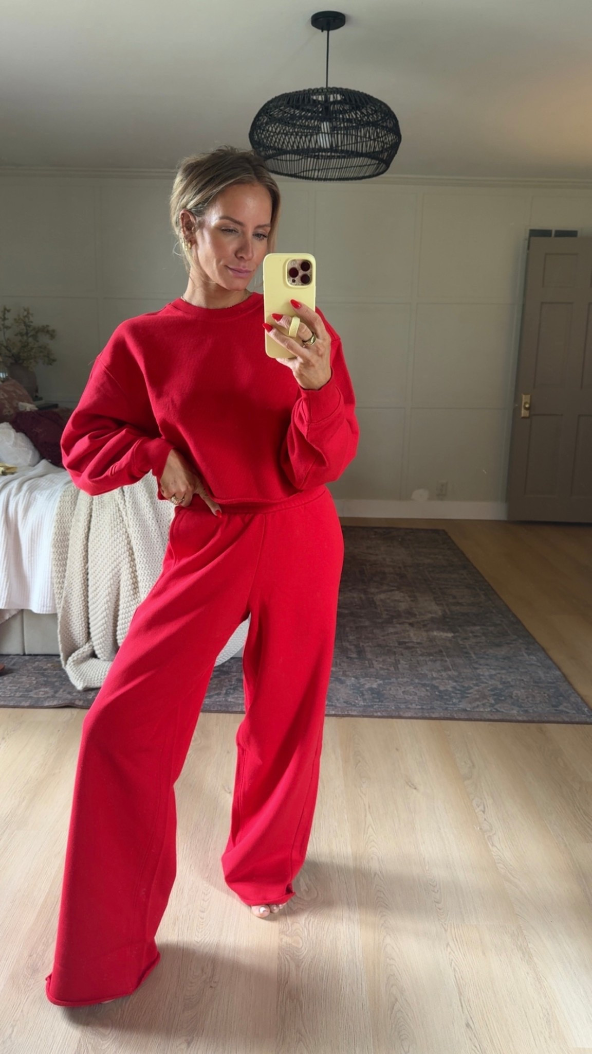 I have these pants in black and I love them so much I grabbed the red set! 

I’m wearing a small in both. 

#LTKOver40 #LTKootd