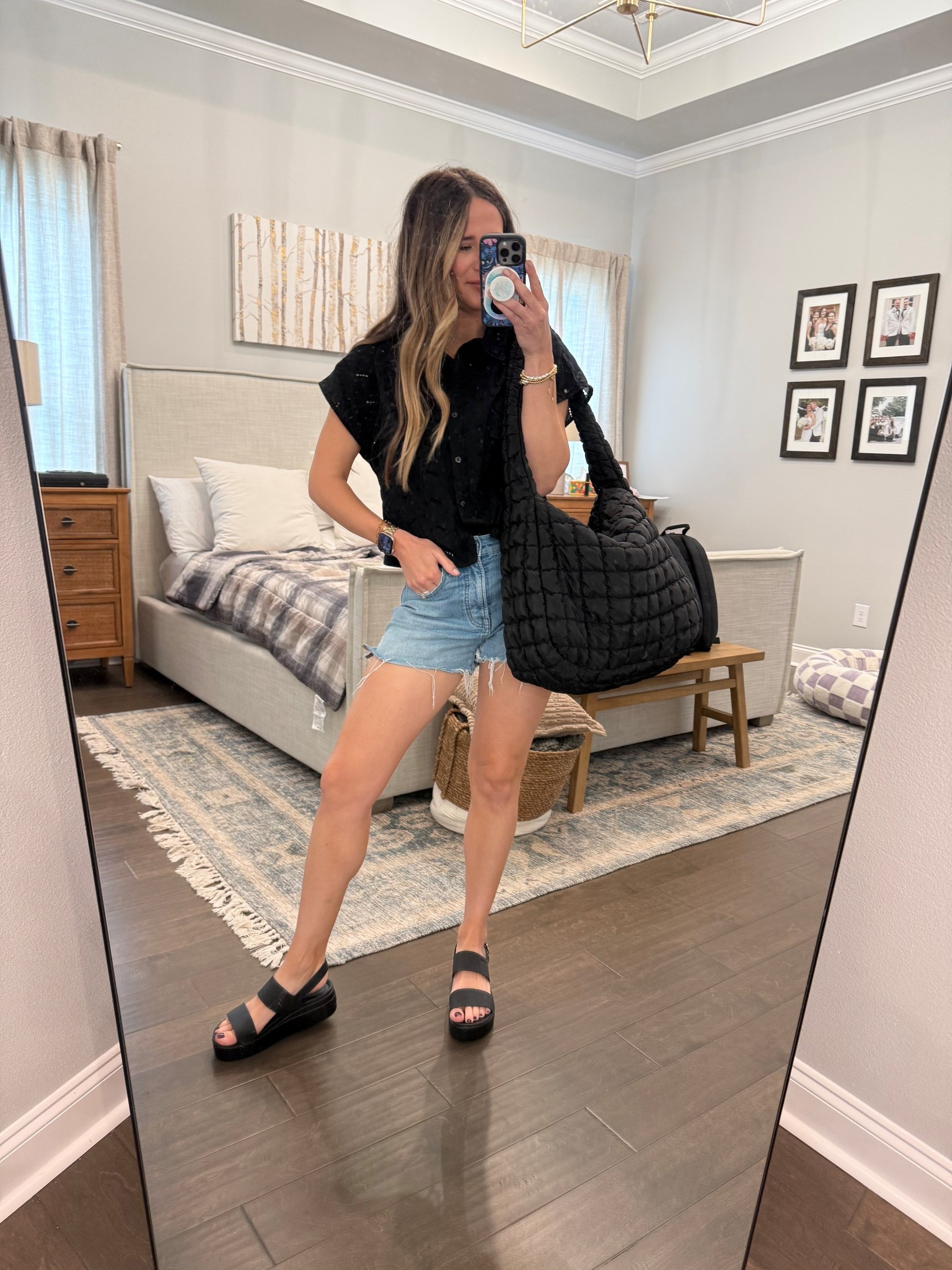 summer casual outfit inspo 

#purse #denimshorts #jeanshorts #shorts #summerstyle #pinkhven

#LTKU #LTKSeasonal #LTKStyleTip