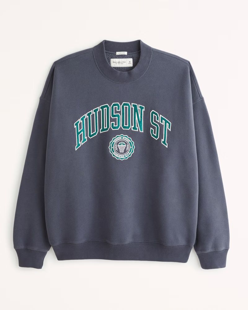 Abercrombie & Fitch Men's Varsity Graphic Crew Sweatshirt in Navy Blue - Size M | Abercrombie & Fitch (US)