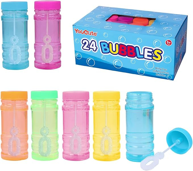 Bubbles 24 Pack Party Favor for Kids Bulk Bubble Solution Blowing Wand 2 Dozen Party Supplies Out... | Amazon (US)