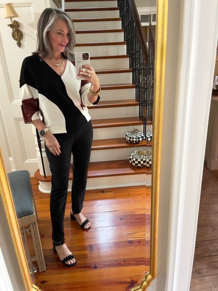 Chico’s for the date night win! Wearing a .5 in my favorite Brigitte pants and 1 in sweater. Should have sized down in sweater, but slightly oversized works! #lovechicos #chicos #fallfashion 

#LTKSeasonal #LTKover40 #LTKstyletip