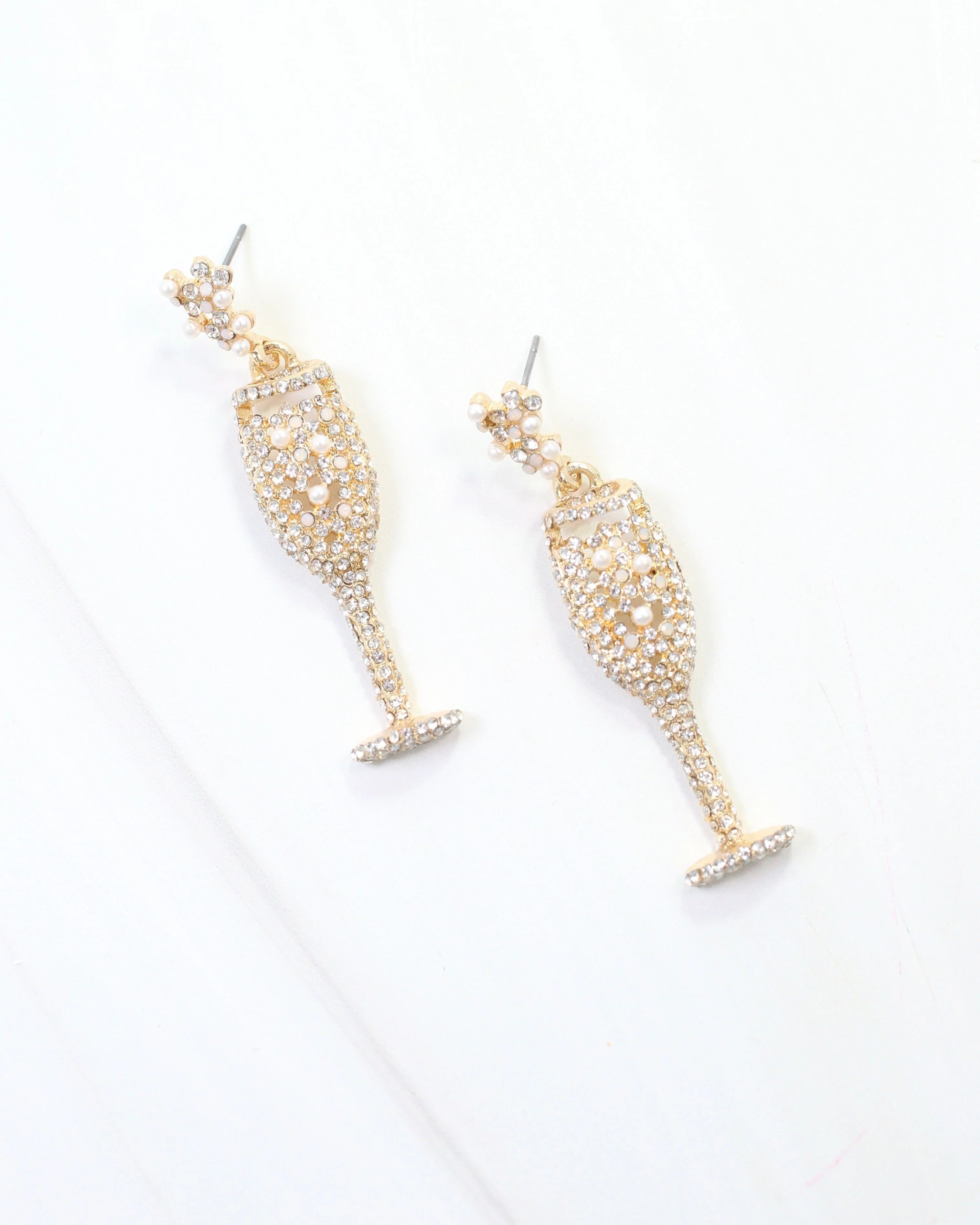 Cheers to You Earring Gold | Caroline Hill