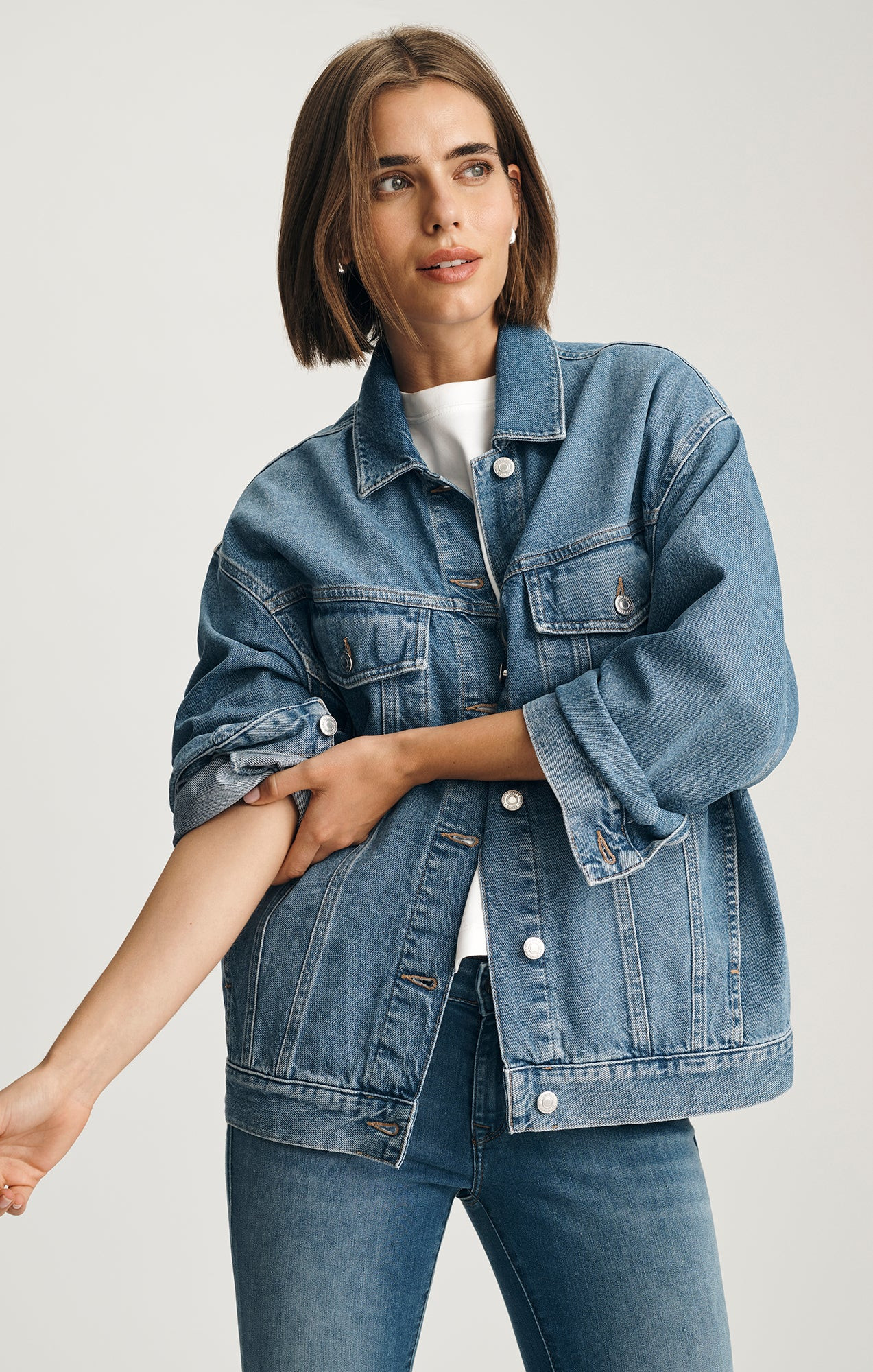 Mavi Women's Luna Denim Jacket In Mid Blue 90s | Mavi CA