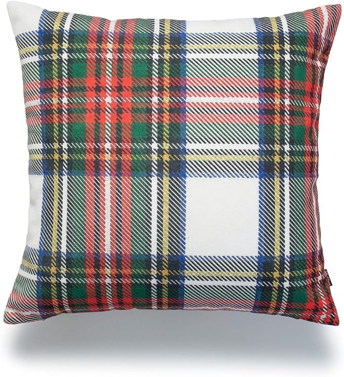 Holiday Pillow Cover, Classic Royal Stewart Tartan Plaid, Gray, 18"x18" | Amazon (US)