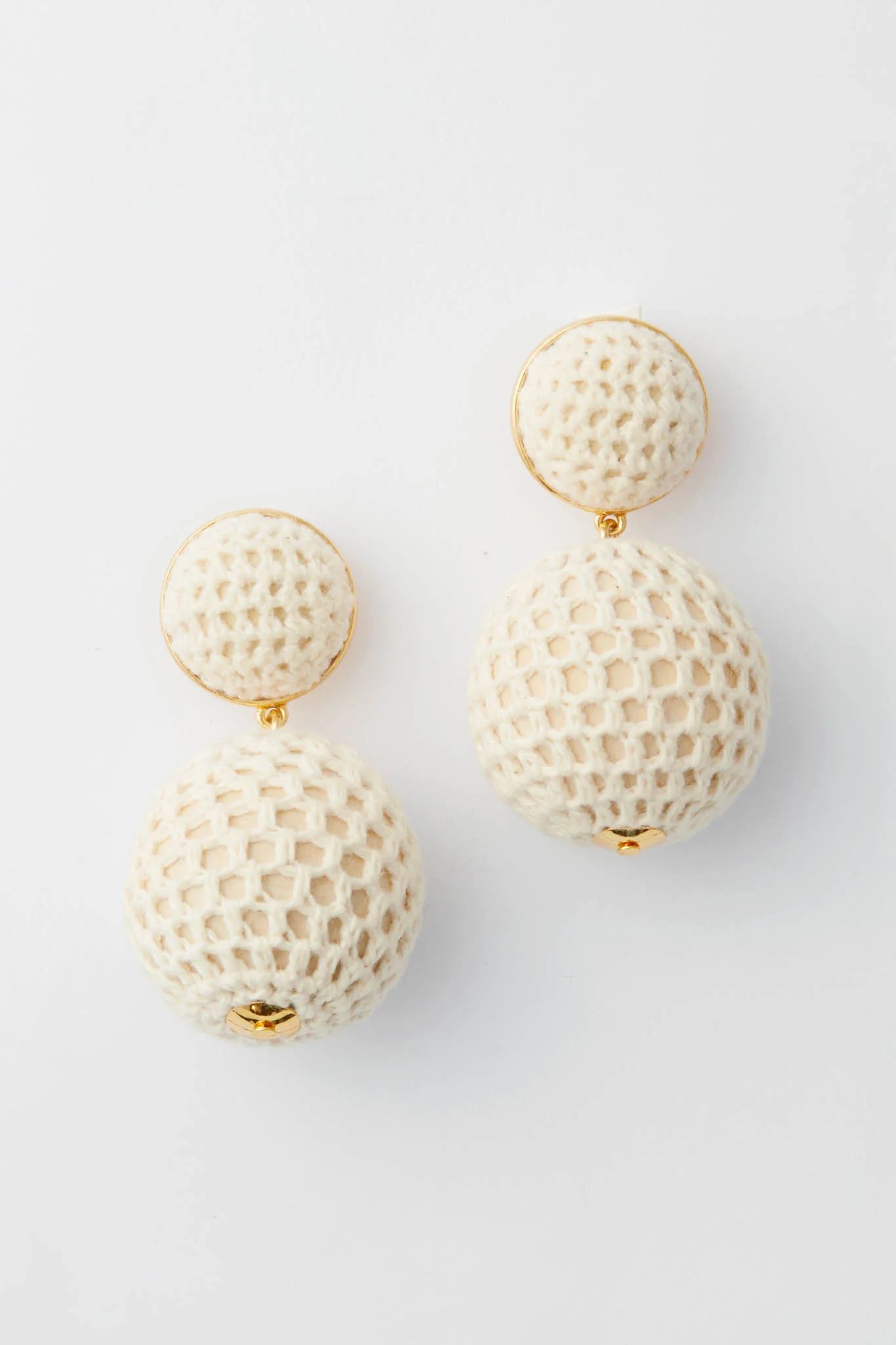 Cream Netting Lantern Earrings | Tuckernuck (US)