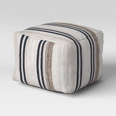 Cube Style Pouf Marled Stripe - Threshold™ designed with Studio McGee | Target