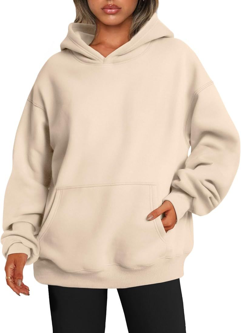 Womens Oversized Sweatshirts Pullover Hoodies Fleece Sweaters Long Sleeve With Pockets Winter Fall O | Amazon (US)