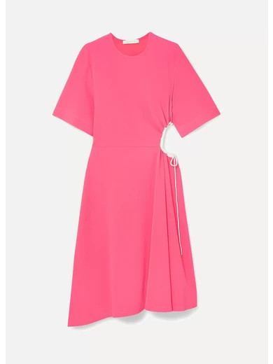 See By Chloé - Cutout Stretch-crepe Dress - Pink | NET-A-PORTER (US)