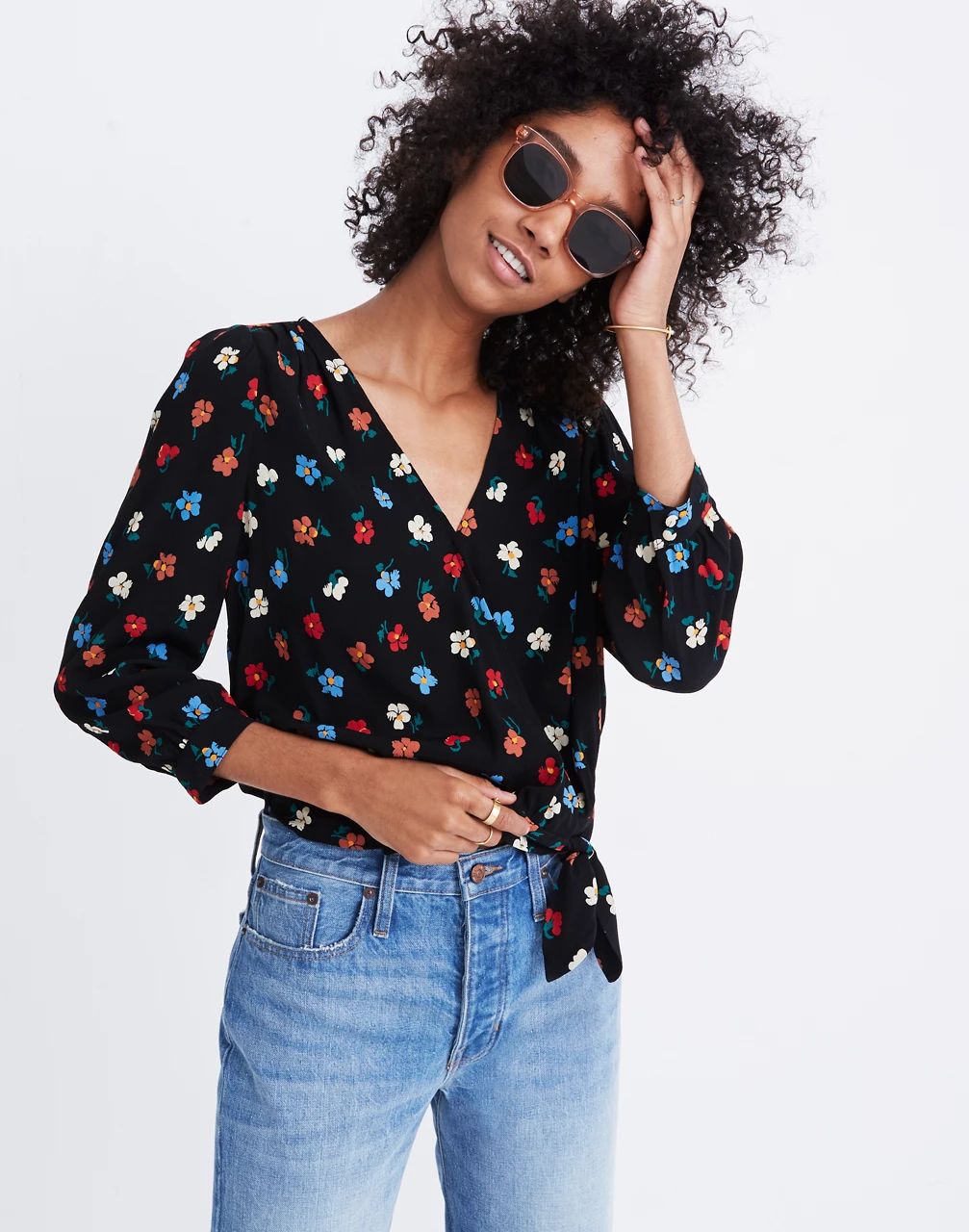 Wrap Top in Pressed Flowers | Madewell