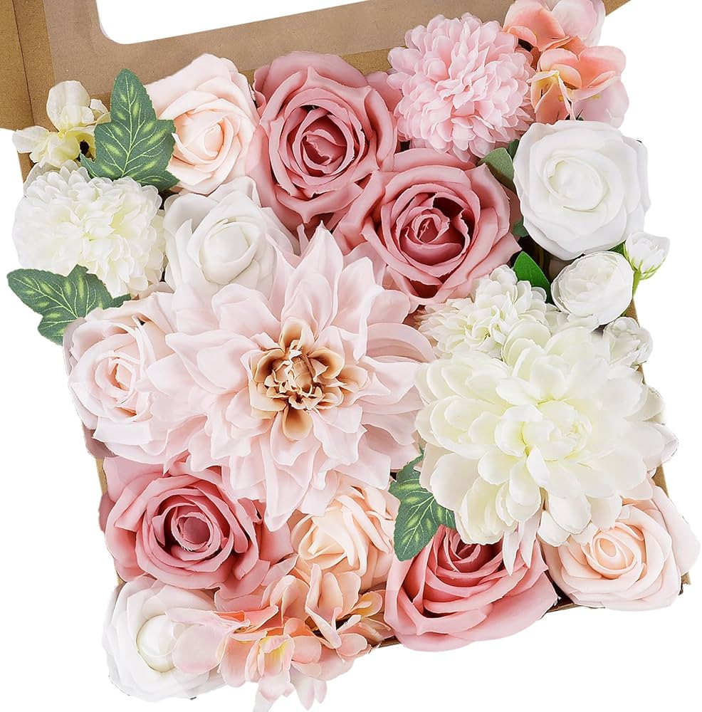 CEWOR Pink Flowers Artificial Flowers for Decoration Faux Roses for Bridal Wedding Shower Decorat... | Amazon (US)